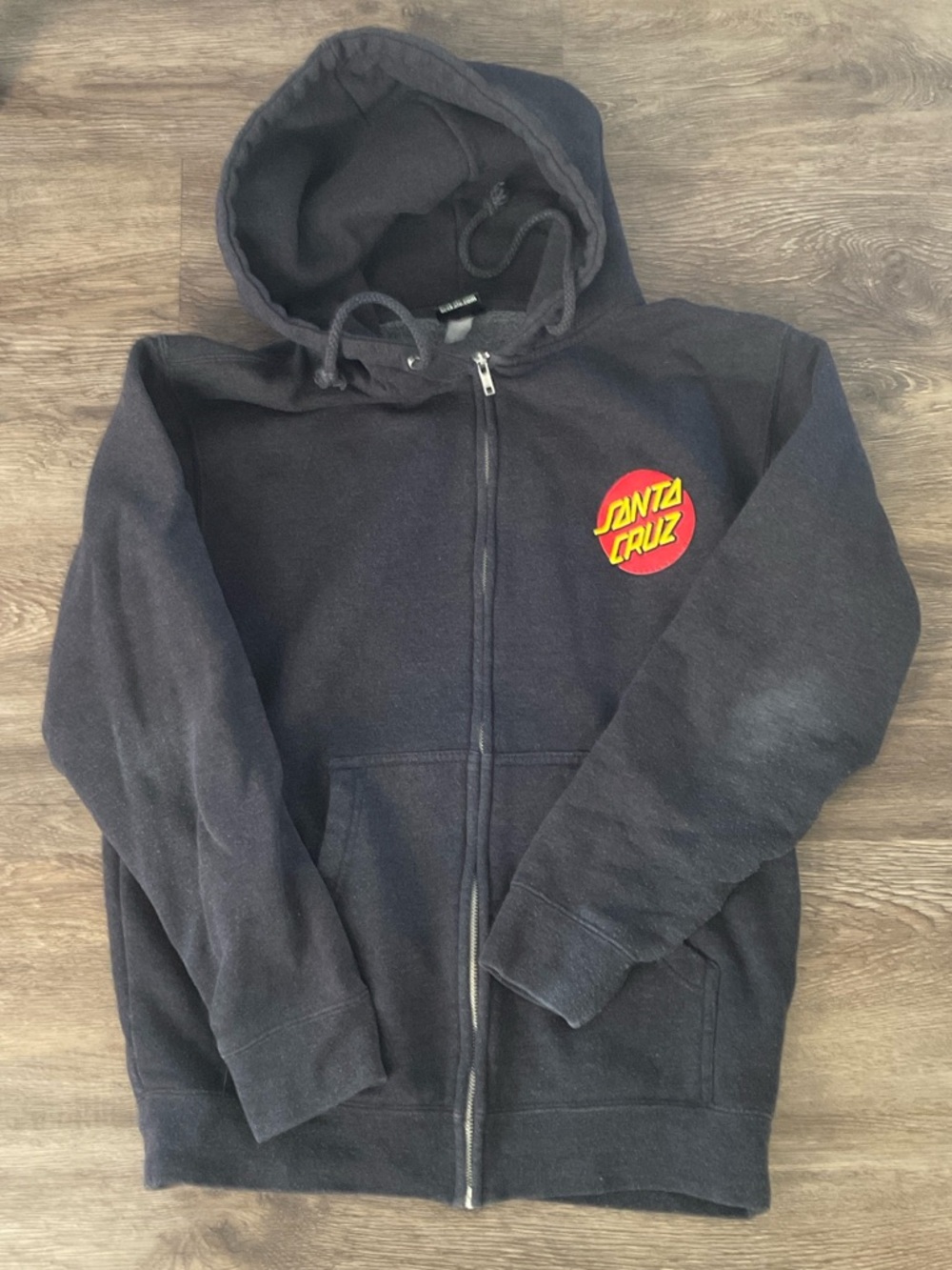 Santa Cruz Skateboards Black Zip-Up Hoodie Jacket M/L